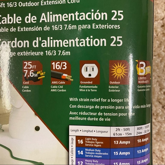 25ft Green Extension Cord (one plug) - Picture 3 of 6